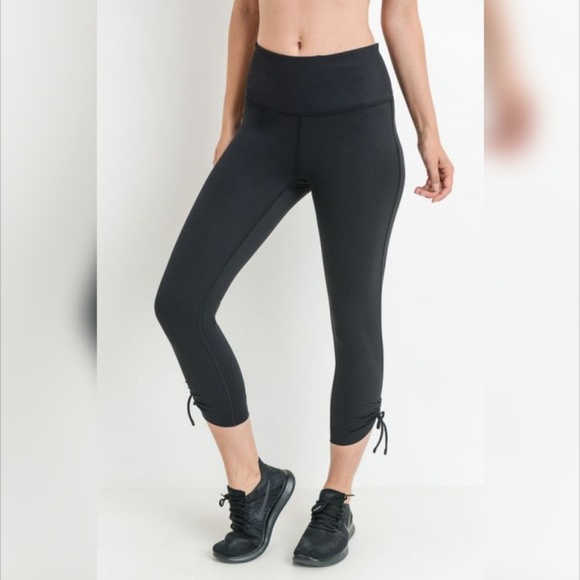 Mono B Pants - Highwaist Tie Accent Capri Leggings